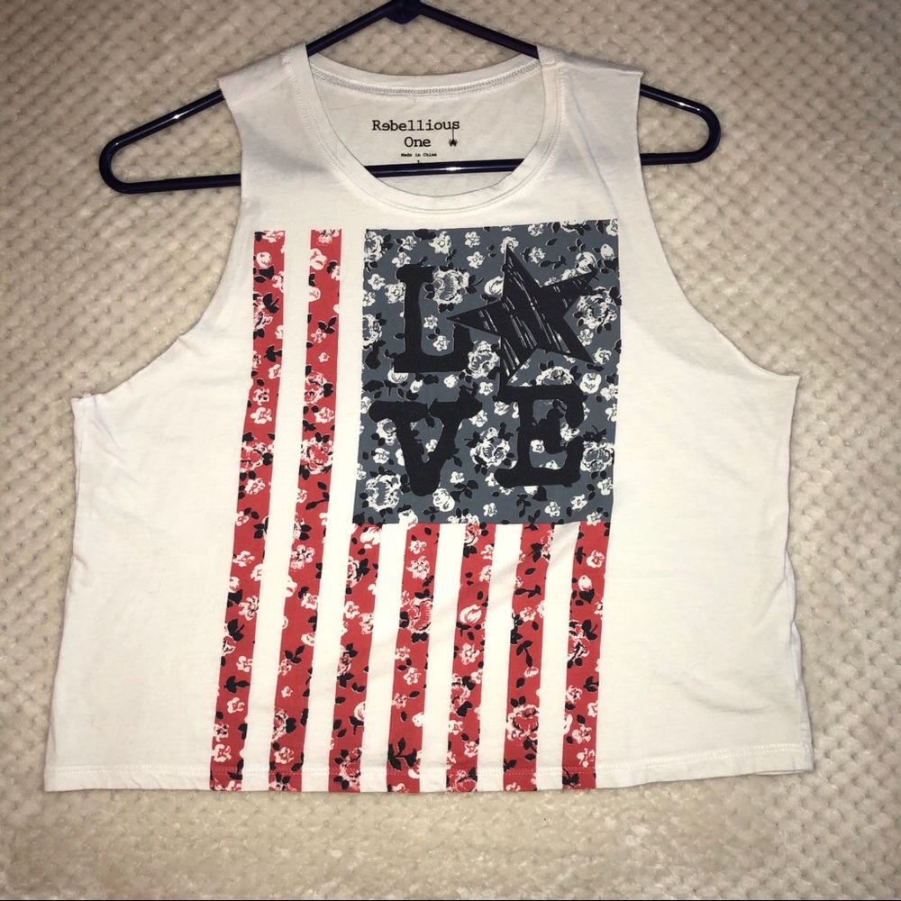 American Flag Crop Top